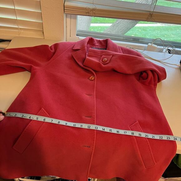 Pendleton Pink 100% Lambswool Long Button Front Peacoat Winter Coat - Picture 13 of 15